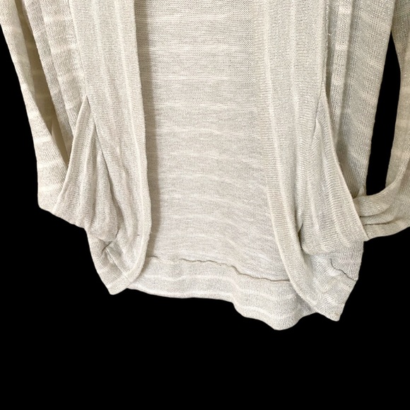 Y2K Silver Glitter Striped Open Cardigan Size Medium - Picture 4 of 8